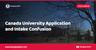 Canada University Application and Intake Confusion
